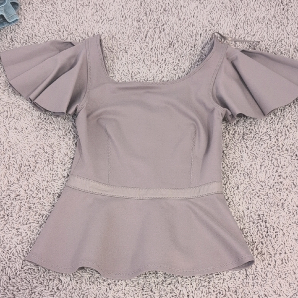 Diesel Soft Lavender Peplum Scoop Neck Blouse